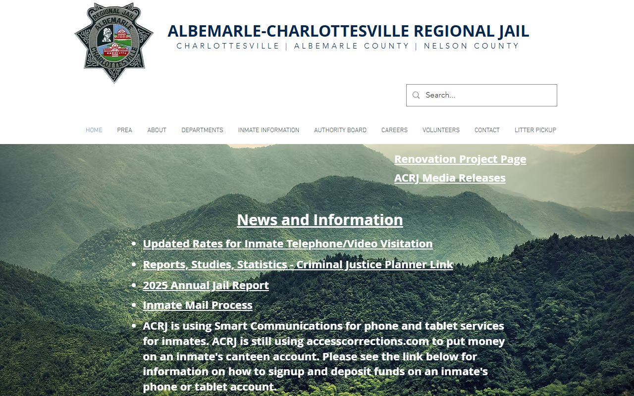 Albemarle-Charlottesville Regional Jail inmate population search