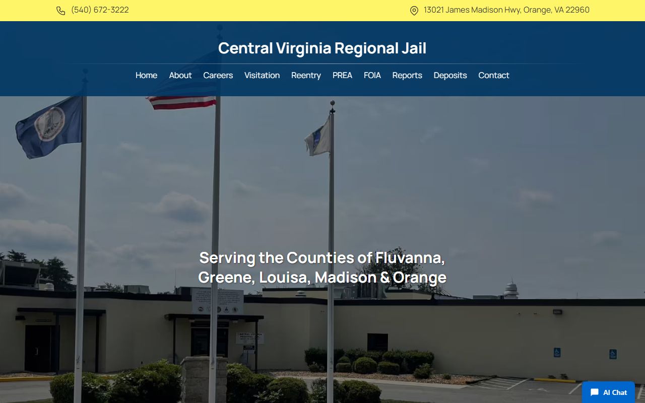 Central Virginia Regional Jail inmate population for Amherst County