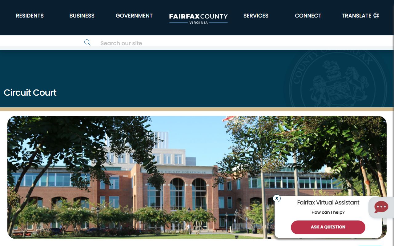 Fairfax County Circuit Court for inmate population case records