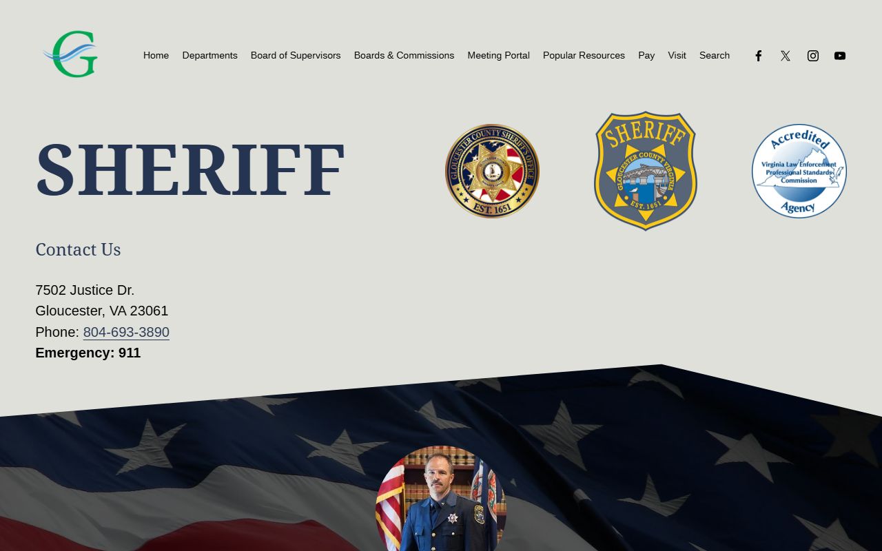 Gloucester County Sheriff's Office for inmate population records