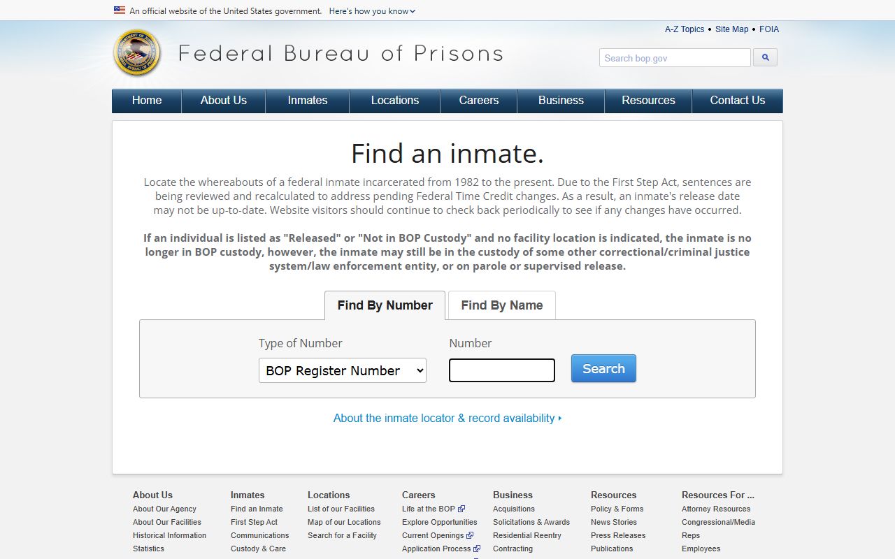 Federal Bureau of Prisons inmate locator for Virginia